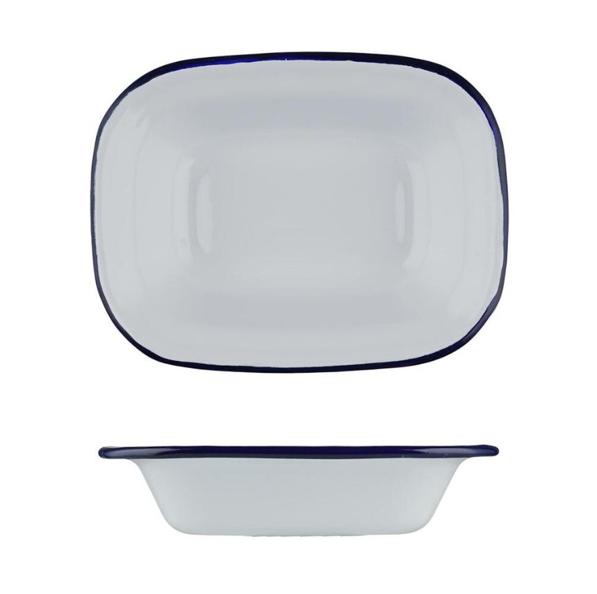 Блюдо для подачи 16x12 см h4 см 250 мл Blue Rim эмалированная сталь SUNNEX (CEP9077) Блюдо для подачи 16x12 см h4 см 250 мл Blue Rim эмалированная сталь SUNNEX (CEP9077)