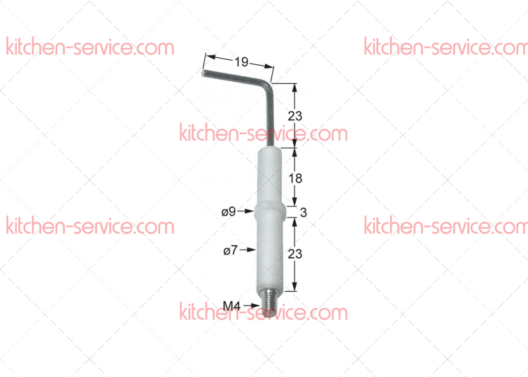 Электрод зажигания 7x51 мм для печи (3020194) Электрод зажигания 7x51 мм для печи (3020194)