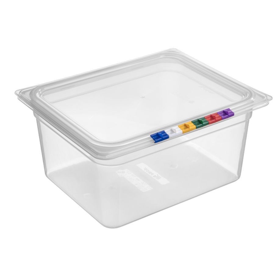 Гастроемкость 1/2 150 мм 325х265 мм, 8,9 л полипропилен, прозрачная с крышкой MGprof Гастроемкость 1/2 150 мм 325х265 мм, 8,9 л полипропилен, прозрачная с крышкой MGprof
