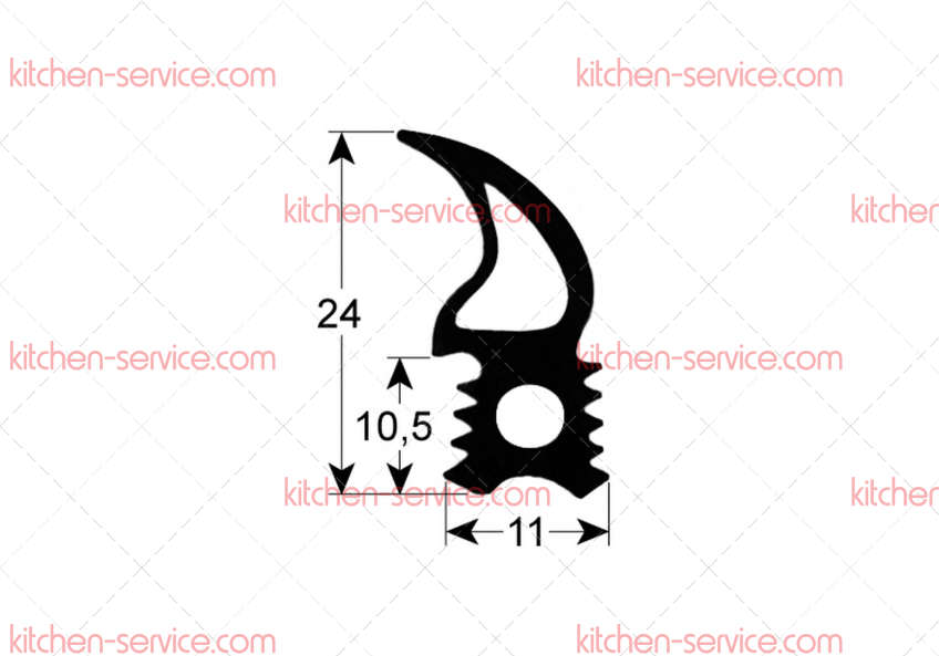 Уплотнитель дверной 970x670 мм для печи (3786878) Уплотнитель дверной 970x670 мм для печи (3786878)
