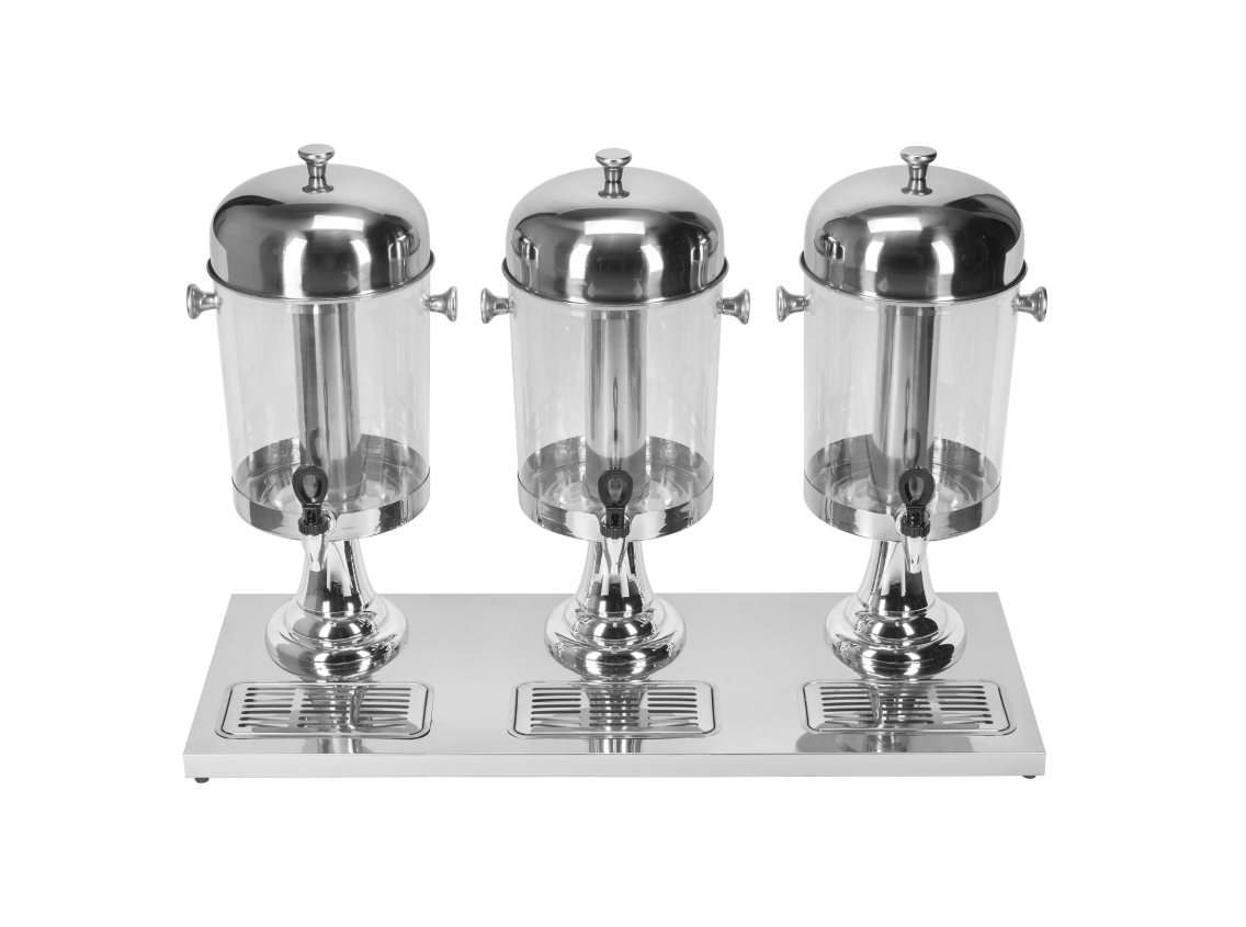 Диспенсер для соков, холодных напитков 3х 8 л 56 см колба пластик MGSTEEL Диспенсер для соков, холодных напитков 3х 8 л 56 см колба пластик MGSTEEL