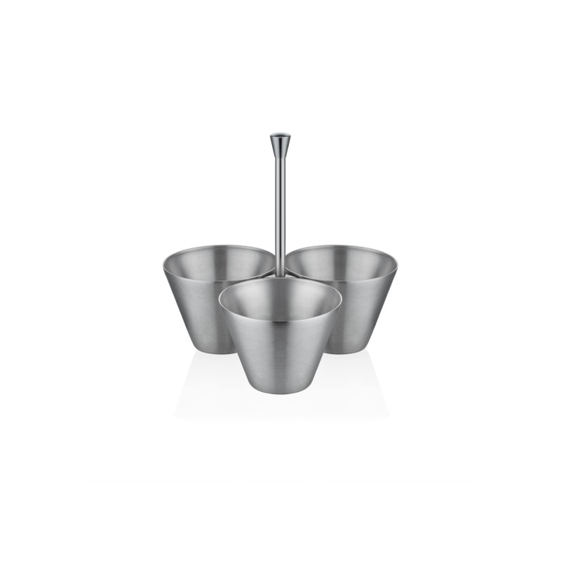 Емкость для закусок 9,5 см тройная сатин NARIN Емкость для закусок 9,5 см тройная сатин NARIN