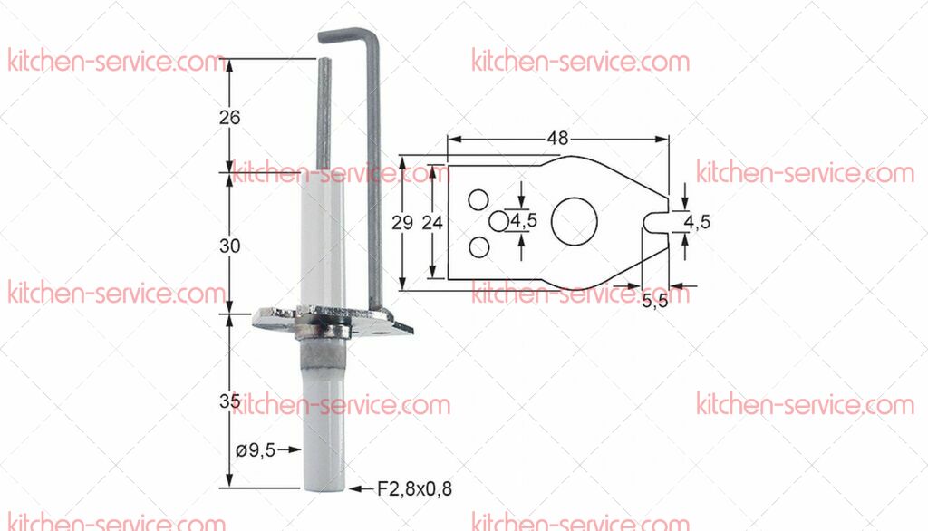 Электрод зажигания для KUPPERSBUSCH (162805) Электрод зажигания для KUPPERSBUSCH (162805)
