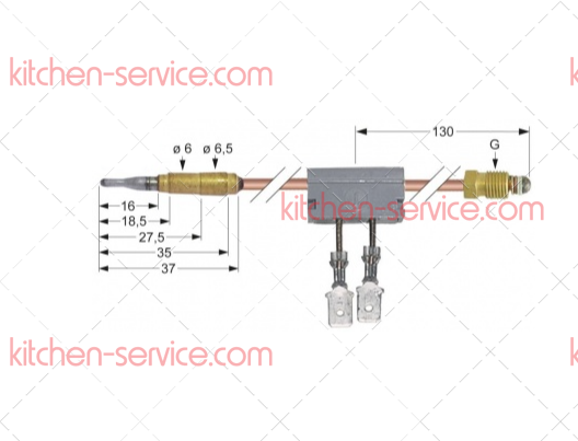 Термоэлемент ASA 11/32 400 мм для печи (3440158) Термоэлемент ASA 11/32 400 мм для печи (3440158)