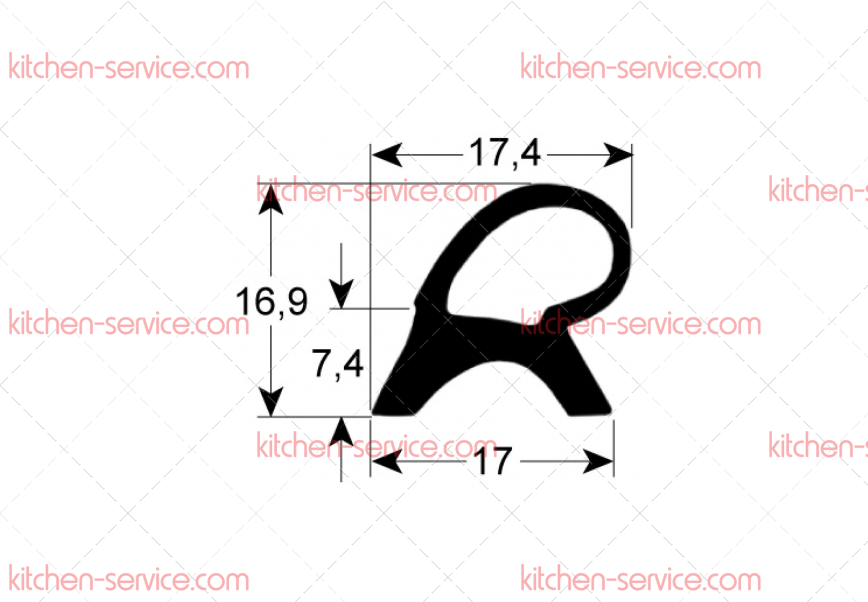 Уплотнитель дверцы 395х585 мм для печи (3186041) Уплотнитель дверцы 395х585 мм для печи (3186041)