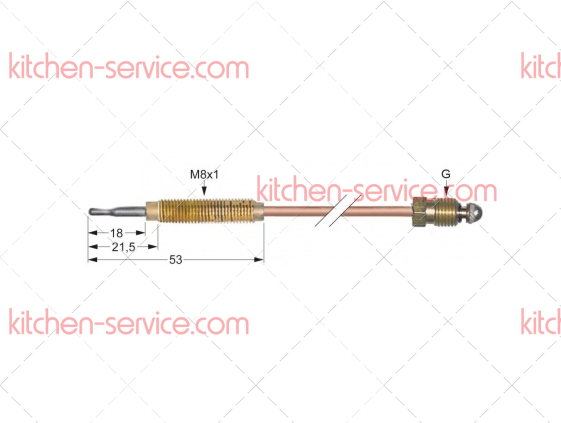 Термоэлемент M9x1 1000 мм M8x1 для печи (3440861) Термоэлемент M9x1 1000 мм M8x1 для печи (3440861)