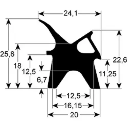 Уплотнитель дверной 645x765мм профиль 2410 для печи EC210M/EM210H LAINOX (70042580) Уплотнитель дверной 645x765мм профиль 2410 для печи EC210M/EM210H LAINOX (70042580)
