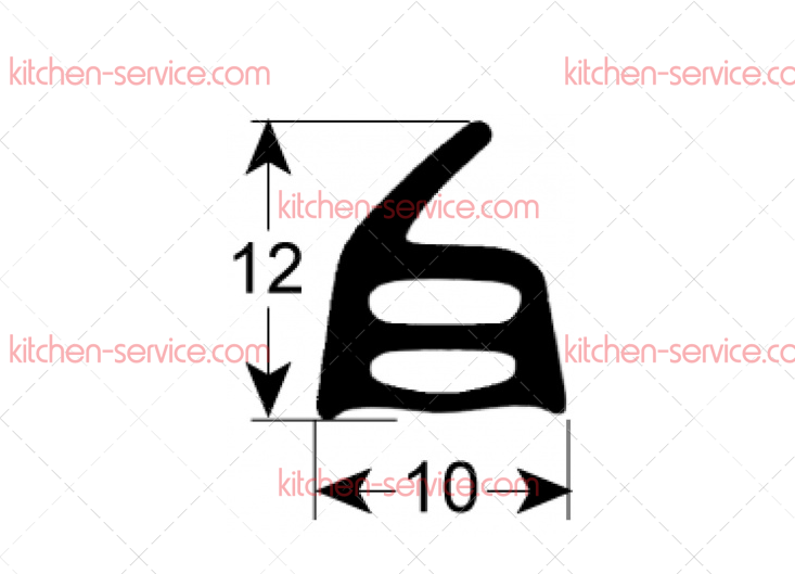Уплотнитель дверной 650x415 мм для печи (5048720) Уплотнитель дверной 650x415 мм для печи (5048720)