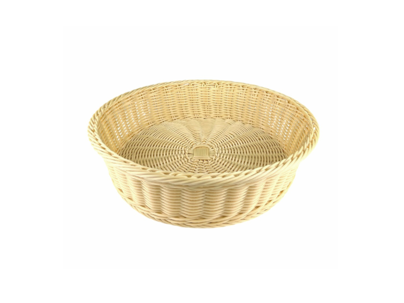 Корзина для хлеба круглая 40 см бежевая полиротанг MGprof Корзина для хлеба круглая 40 см бежевая полиротанг MGprof