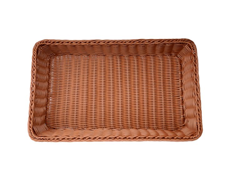 Корзина для хлеба прямоугольная 53х32х9 см коричневая полиротанг MGprof Корзина для хлеба прямоугольная 53х32х9 см коричневая полиротанг MGprof