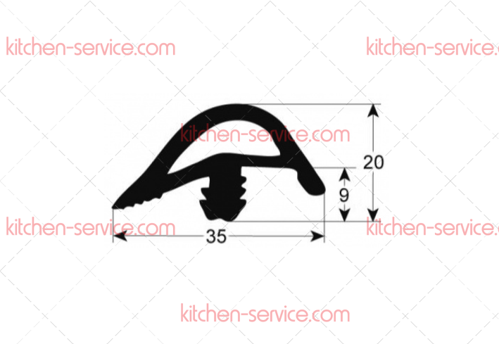 Уплотнитель дверной 1310x730 мм для печи (5063057) Уплотнитель дверной 1310x730 мм для печи (5063057)