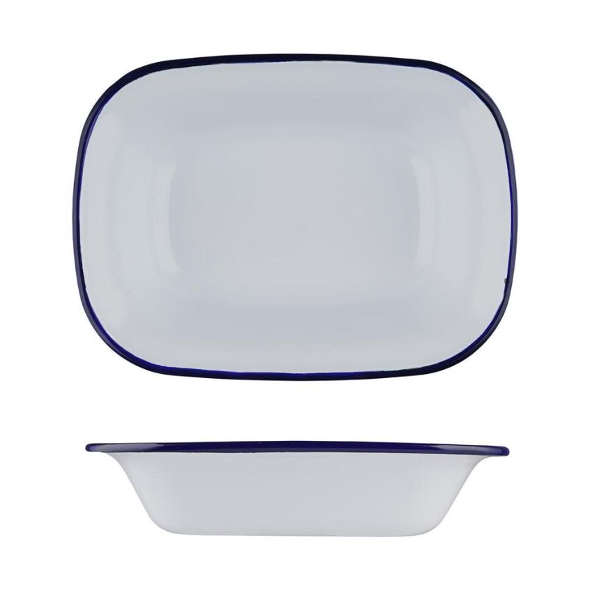 Блюдо для подачи 19,5х14 см h4,5 см 520 мл Blue Rim эмалированная сталь SUNNEX (CED9079) Блюдо для подачи 19,5х14 см h4,5 см 520 мл Blue Rim эмалированная сталь SUNNEX (CED9079)