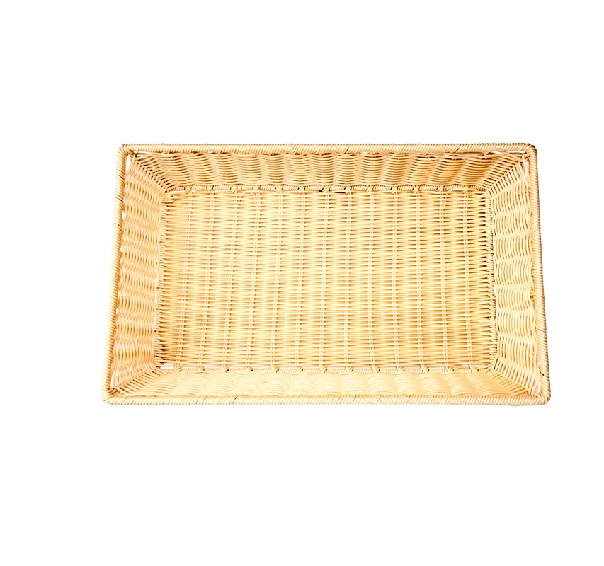 Корзина для хлеба прямоугольная 53х32,5х10 см бежевая полиротанг MGprof Корзина для хлеба прямоугольная 53х32,5х10 см бежевая полиротанг MGprof