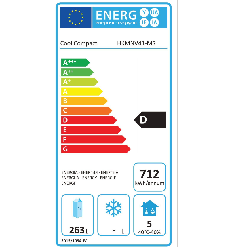 Шкаф среднетемпературный HKMNV41-MS COOL COMPACT Шкаф среднетемпературный HKMNV41-MS COOL COMPACT