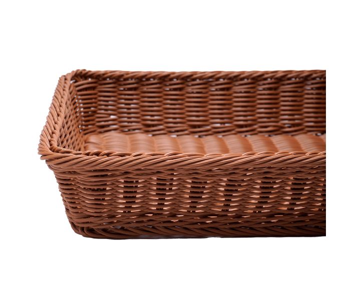 Корзина для хлеба прямоугольная 53х32х9 см коричневая полиротанг MGprof Корзина для хлеба прямоугольная 53х32х9 см коричневая полиротанг MGprof