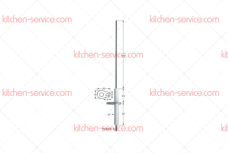 Электрод зажигания 7x56 мм для печи (5012742) Электрод зажигания 7x56 мм для печи (5012742)