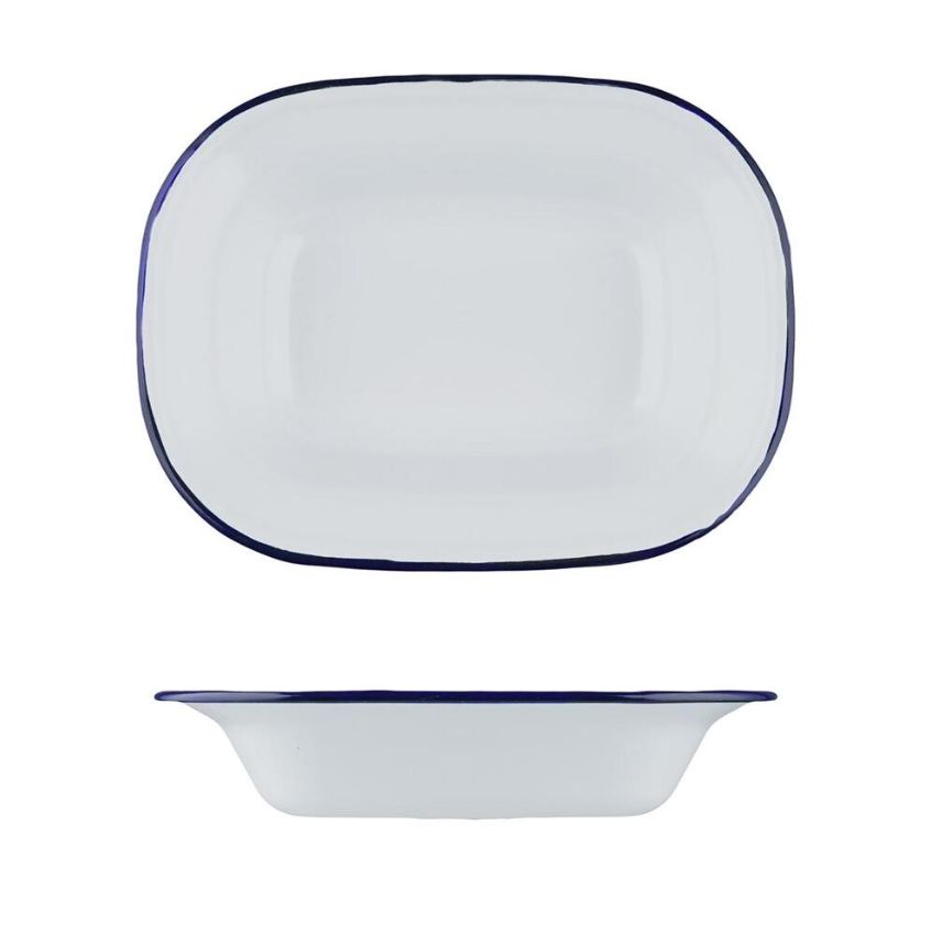 Блюдо для подачи 18х13 см h4 см 400 мл Blue Rim эмалированная сталь SUNNEX (CED9078) Блюдо для подачи 18х13 см h4 см 400 мл Blue Rim эмалированная сталь SUNNEX (CED9078)