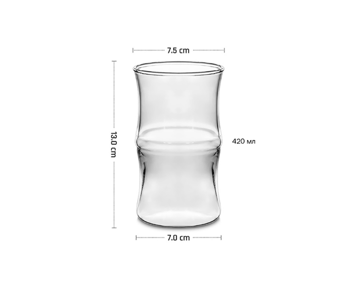 Стакан для пива 420 мл 130 мм, термостекло Бамбук MGline (77033) Стакан для пива 420 мл 130 мм, термостекло Бамбук MGline (77033)