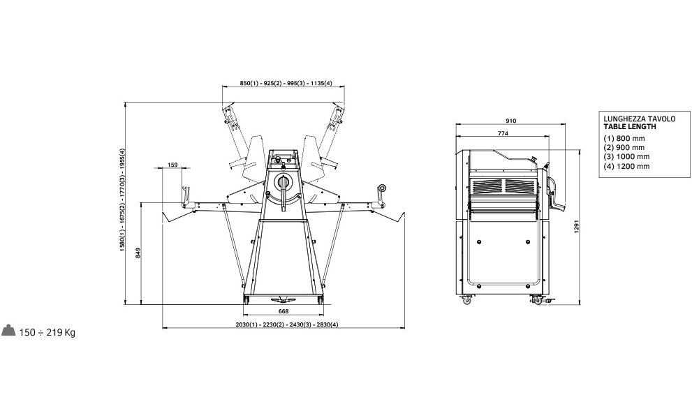 Тестораскатки R55/08 лотки ROLLMATIC Тестораскатки R55/08 лотки ROLLMATIC