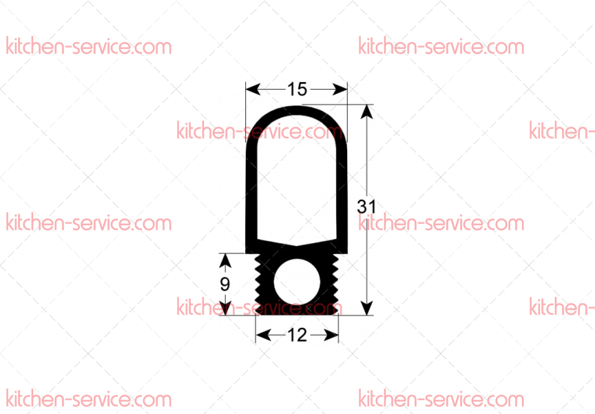 Уплотнитель дверной в сборе для печи (5032594) Уплотнитель дверной в сборе для печи (5032594)