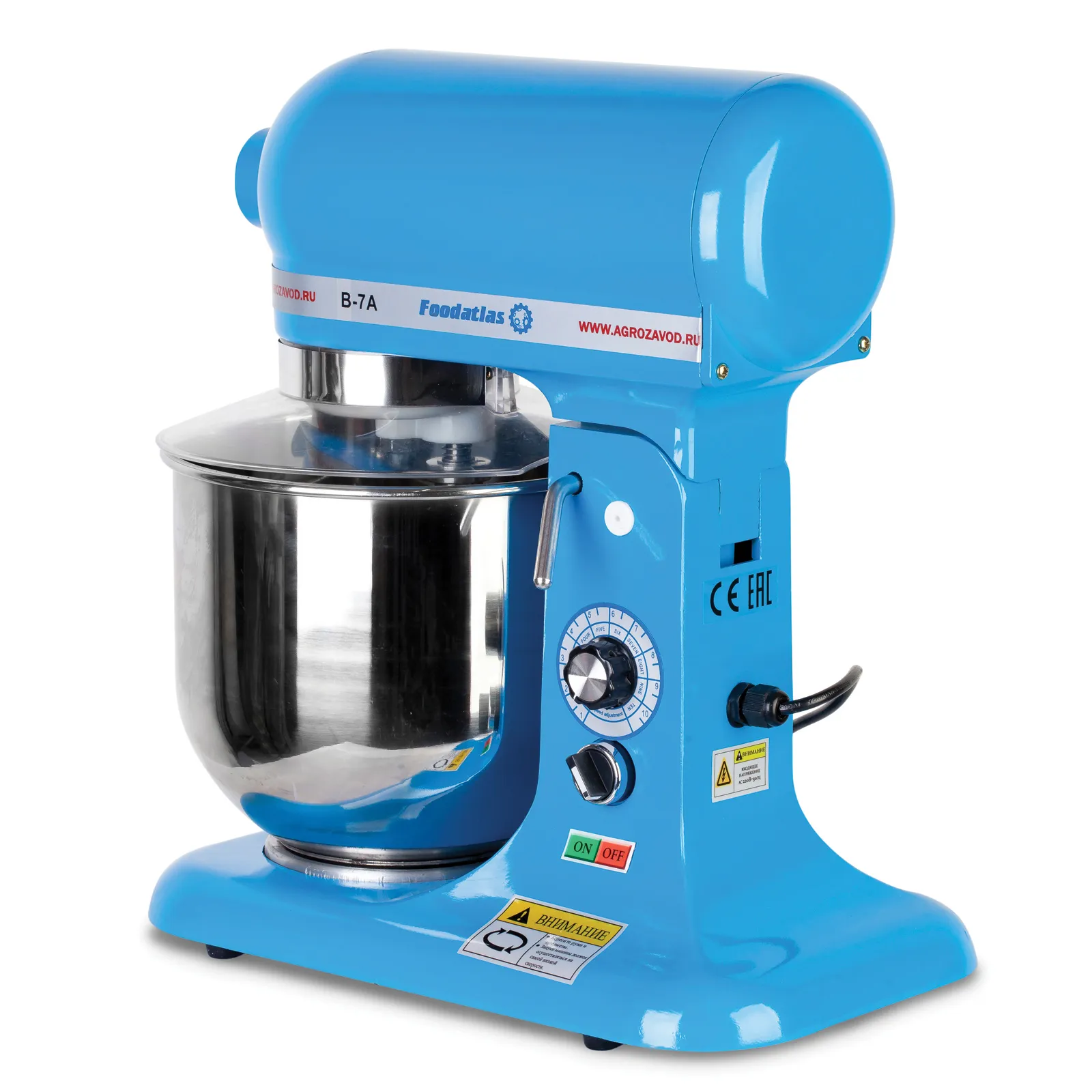 Миксер планетарный B-7A Eco, голубой FOODATLAS Миксер планетарный B-7A Eco, голубой FOODATLAS