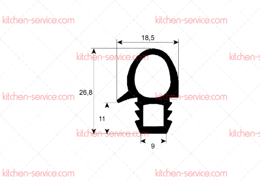 Уплотнитель дверцы 700x650 мм для печи (5017638) Уплотнитель дверцы 700x650 мм для печи (5017638)