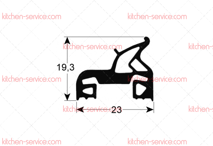 Уплотнитель дверцы 1400х650 мм для печи (3186425) Уплотнитель дверцы 1400х650 мм для печи (3186425)