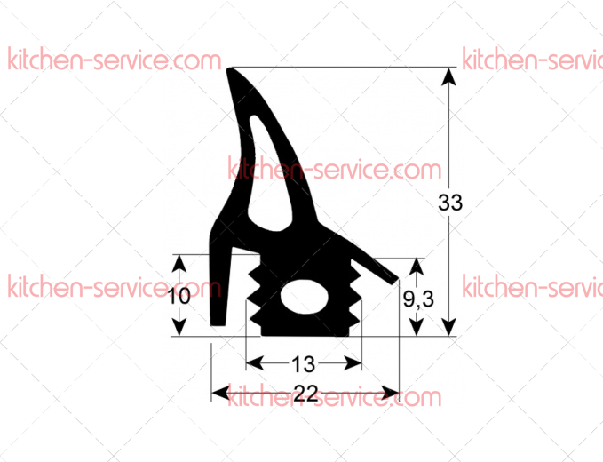 Уплотнитель дверной 2875 мм для печи (5029802) Уплотнитель дверной 2875 мм для печи (5029802)