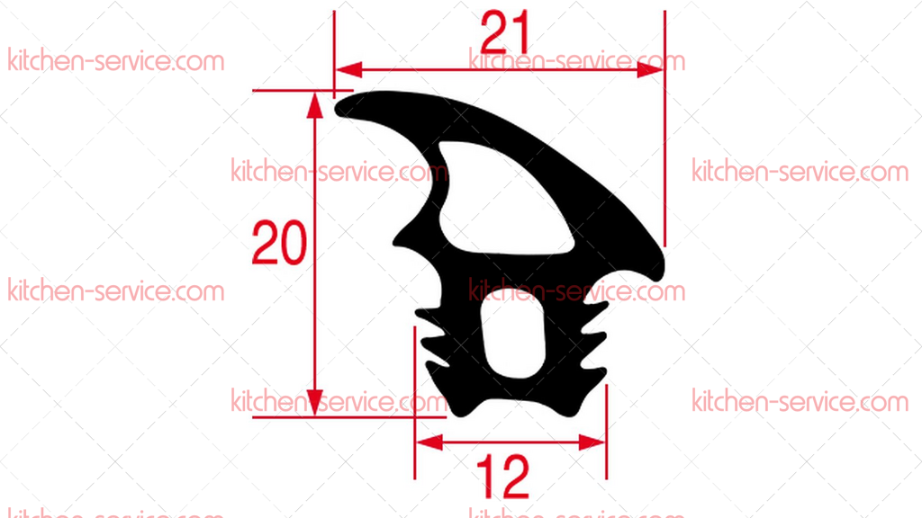 Уплотнитель дверной 1580 мм для печи (3786864) Уплотнитель дверной 1580 мм для печи (3786864)