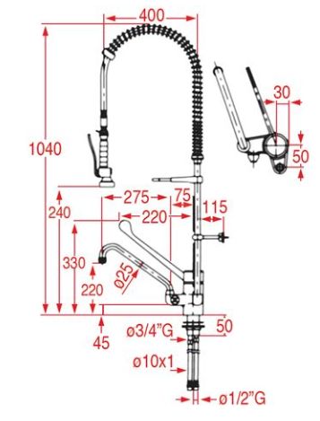 Комплект смесителя на одно отверстие с предварительной мойкой STYL KLARCO (2S.2914.19N.72C87) Комплект смесителя на одно отверстие с предварительной мойкой STYL KLARCO (2S.2914.19N.72C87)