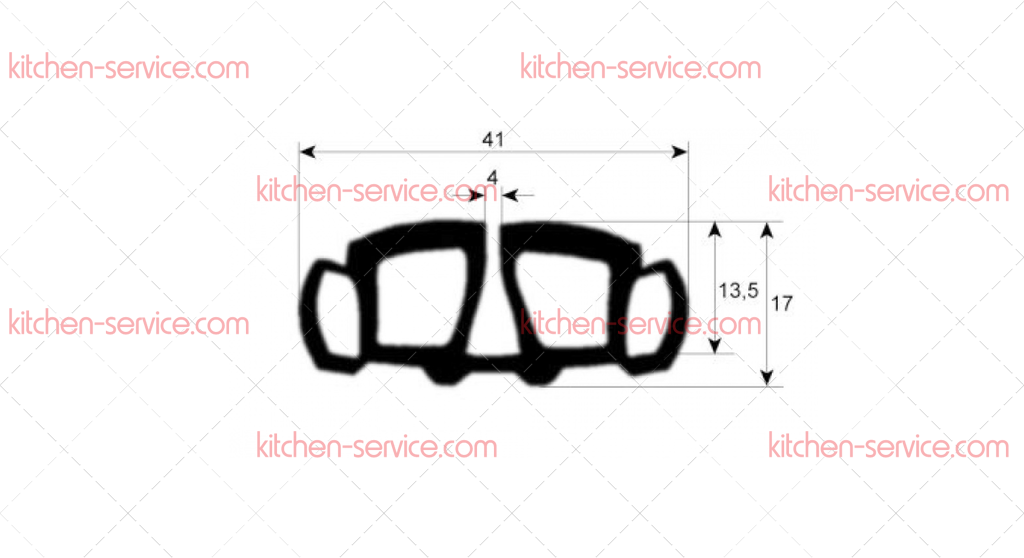 Уплотнитель стекла 1840 для JUNO (0K2080) Уплотнитель стекла 1840 для JUNO (0K2080)