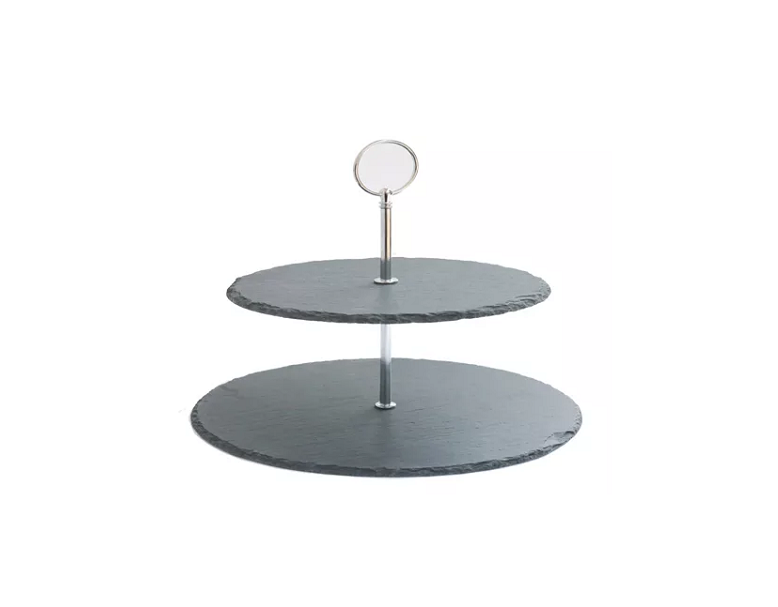 Этажерка 2-х ярусная 23 см, черная, сланец MGprof Этажерка 2-х ярусная 23 см, черная, сланец MGprof