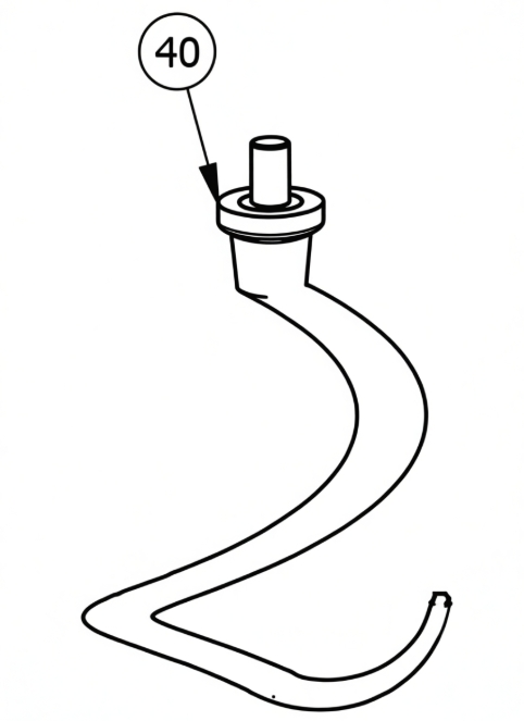 Спираль для миксера планетарного WLBAKE (MX060040) Спираль для миксера планетарного WLBAKE (MX060040)