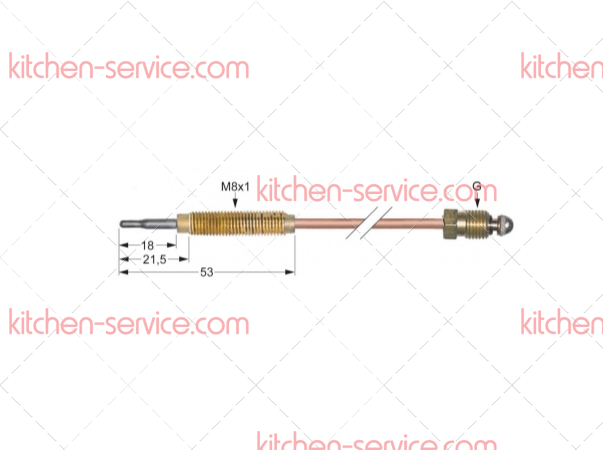 Термоэлемент M9x1 Д 750 мм для печи (5083215) Термоэлемент M9x1 Д 750 мм для печи (5083215)