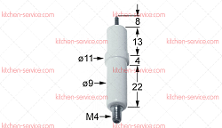 Электрод зажигания 8х40 мм для JUNO (203190)