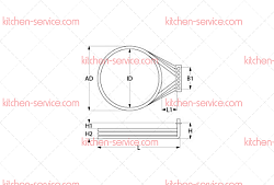 Элемент нагревательный ТЭН 7000 Вт для печи (3455369)