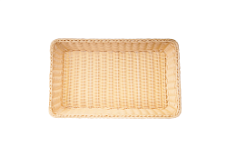 Корзина для хлеба прямоугольная 60х40 см, бежевая, полиротанг MGprof