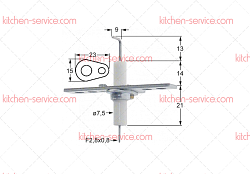 Электрод зажигания 7,5x35 мм для печи (5020143)