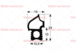 Уплотнитель дверной 665x495 мм для печи (5090213)