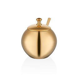 Сахарница с ложкой золото NARIN