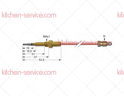 Термоэлемент M9x1 1000 мм M8x1 для печи (3440009)