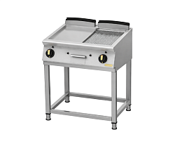 Поверхность жарочная серии LUX комбинированная хромированная на открытой подставке ERO-1/2R-KR 80/70 MONTONA