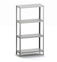 Стеллаж кухонный 1500х500х1800 мм, 4 сплошные полки нержавеющие, стойки оцинкованные, разборный MGSTEEL