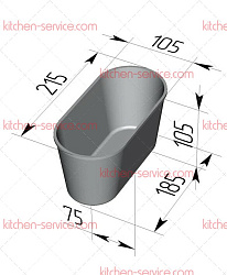 Форма хлебная алюминиевая литая овал 215х105х105 мм СПИКА (Форма 10 овал)