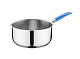 Сотейник 5 л, 24 см без крышки, нержавеющая сталь, индукция, синяя виниловая ручка MGSTEEL (PSP24VBL)