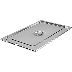 Крышка для гастроемкости GN 1/1 54х34 см с вырезом для ложки сталь нержавеющая PROHOTEL