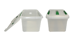 Контейнер для продуктов прямоугольный 8 л, 30х23х16,5 см, с ручкой и зеленым зажимом MGprof (1720)