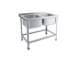 Ванна моечная 2 секции Эконом ВМОцб2-500ЭЦК с бортом ПИЩЕВЫЕ ТЕХНОЛОГИИ