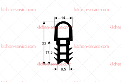 Уплотнитель дверной 1300x710 мм для печи (5067489)