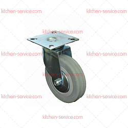 Колесо 50мм серая мягкая резина поворотное (SCG25) (5053050М)